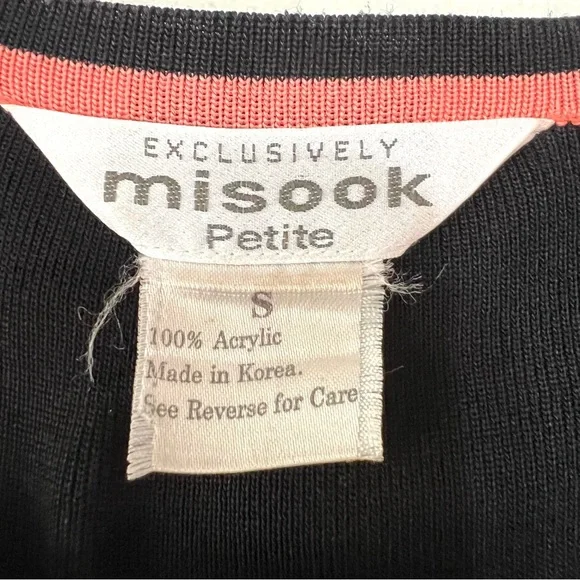 Misook 2 Piece Black Tank & Jacket Coral Trim Women’s Small/Medium - Picture 8 of 12